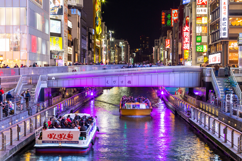 Rue commerçante animée de Dotonbori à Osaka, Japon - Lumières nocturnes et ambiance vibrante
